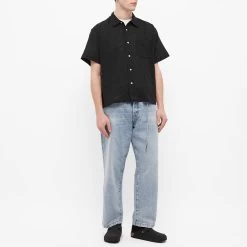 Stussy Wrinkly Cotton Gauze Shirt 8 Stussy Wrinkly Cotton Gauze Shirt -Stussy Apparel 18 03 2022 LL 1110222 BLAC m4 1