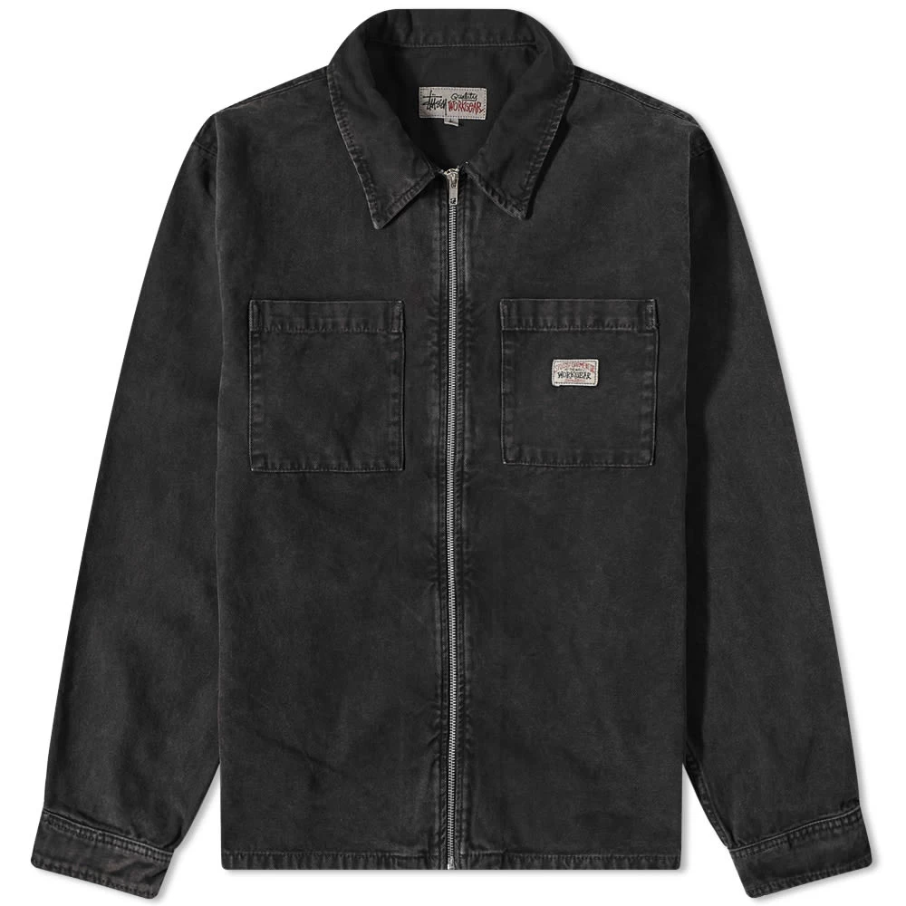 Stussy Washed Canvas Zip Shirt 1 Stussy Washed Canvas Zip Shirt
