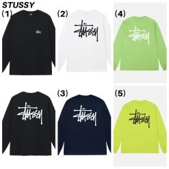 STUSSY | Unisex Street Style U-Neck Long Sleeves Plain Cotton