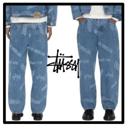 STUSSY | Unisex Street Style Logo Jeans