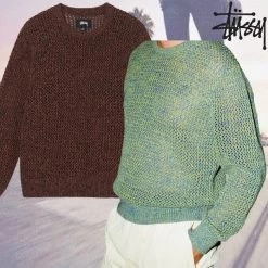 STUSSY | Pullovers Unisex Blended Fabrics Long Sleeves Plain Cotton