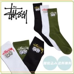 STUSSY | Unisex Street Style Plain Logo Undershirts & Socks