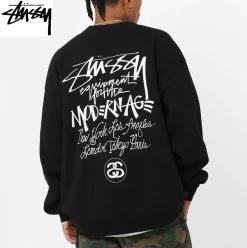 STUSSY | Pullovers Long Sleeves Plain Cotton Skater Style Sweatshirts