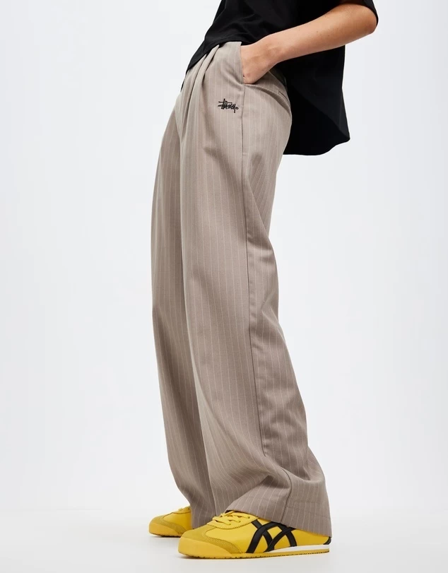 STUSSY | Stripes Casual Style Street Style Plain Long Wide Leg 2 STUSSY | Stripes Casual Style Street Style Plain Long Wide Leg - Image 2