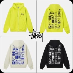STUSSY | Unisex Street Style Oversized Logo Skater Style Hoodies