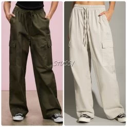 STUSSY | Street Style Plain Cotton Logo Skater Style Pants