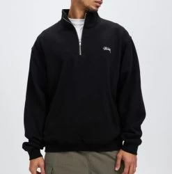STUSSY | Street Style Plain Cotton Logo Skater Style Sweatshirts