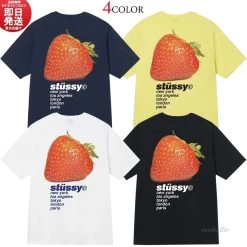 STUSSY | Logo Skater Style Crew Neck Unisex Cotton Short Sleeves