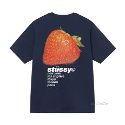 STUSSY | Logo Skater Style Crew Neck Unisex Cotton Short Sleeves -Stussy Apparel org 2565