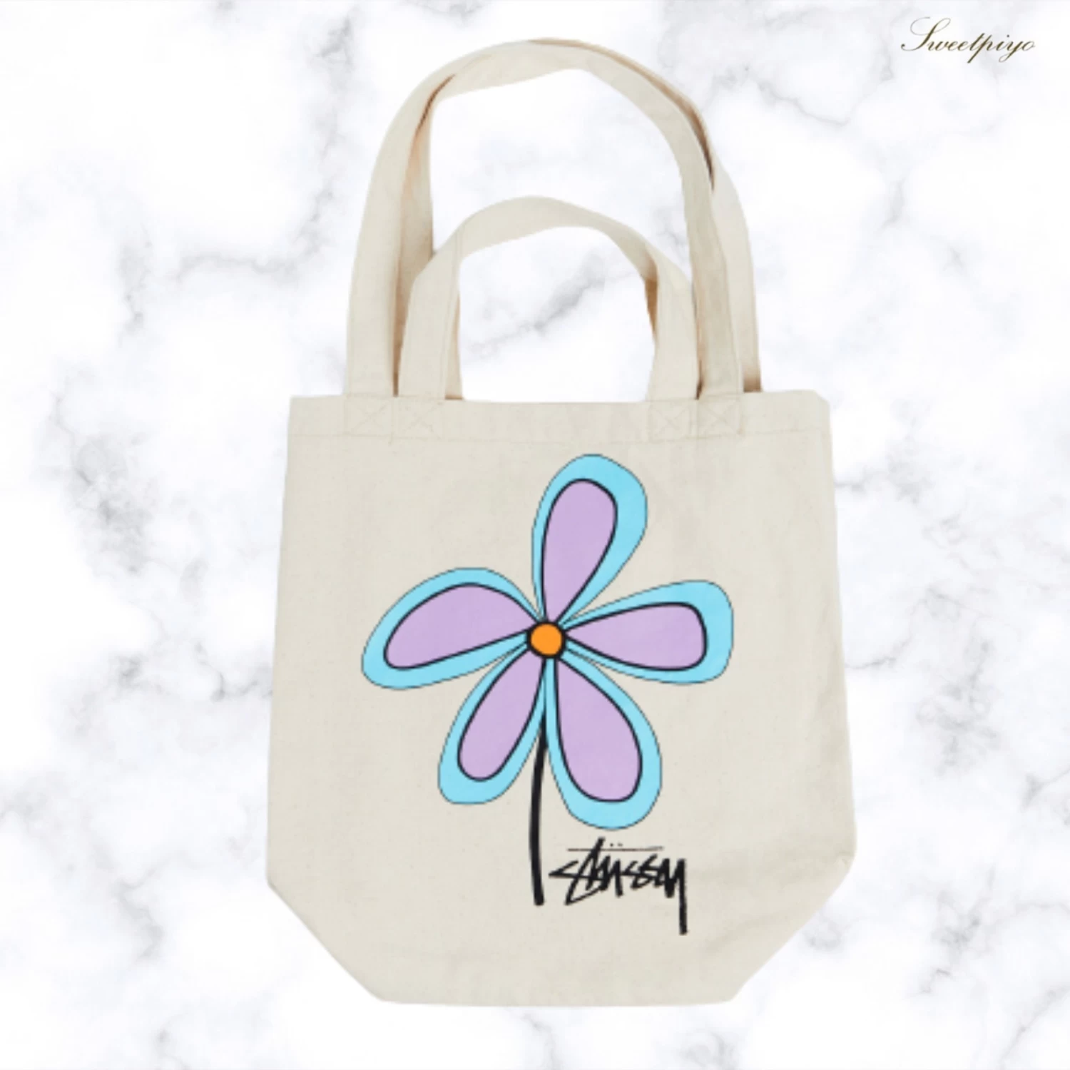 STUSSY | Flower Patterns Unisex Street Style Plain Logo Totes 8 STUSSY | Flower Patterns Unisex Street Style Plain Logo Totes - Image 8