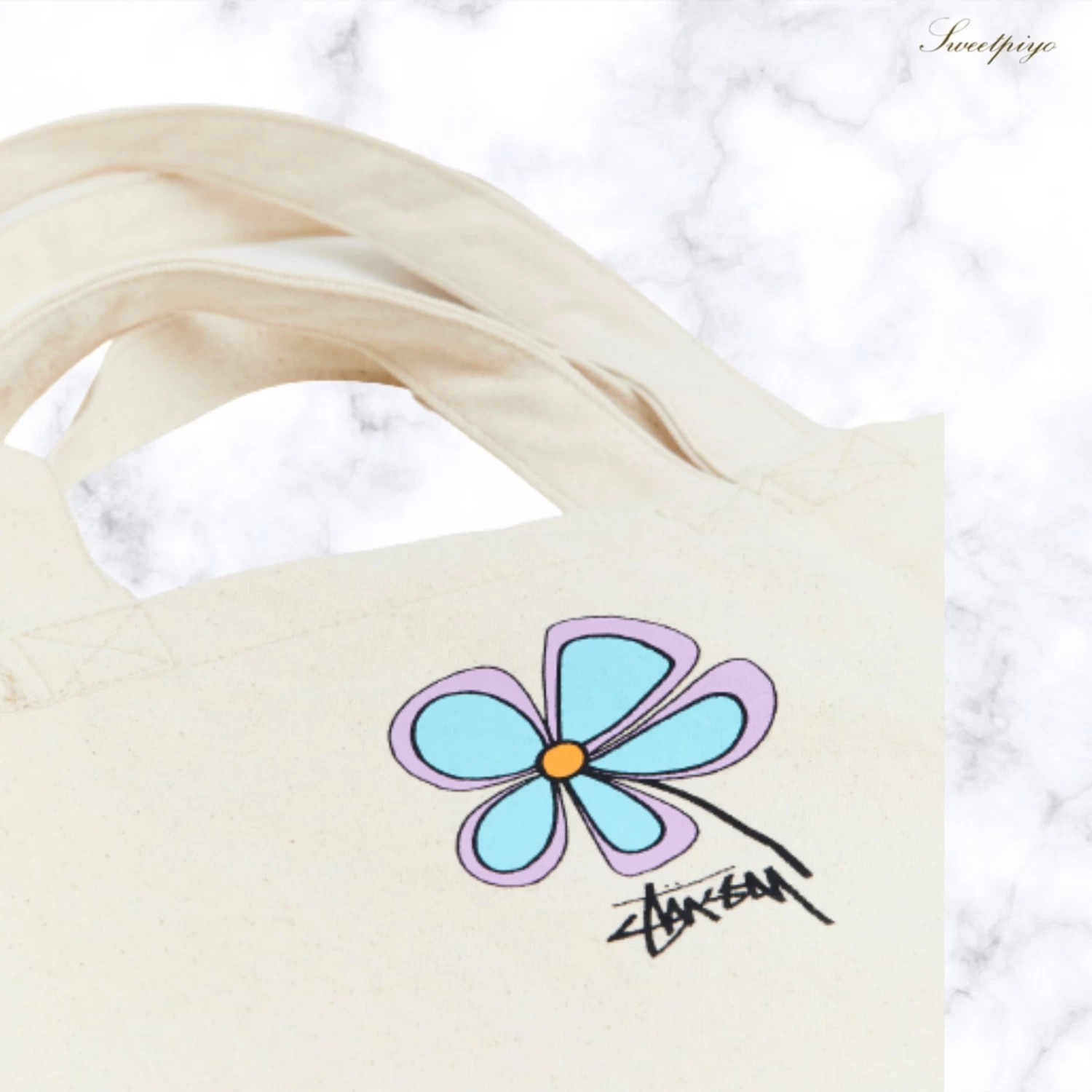STUSSY | Flower Patterns Unisex Street Style Plain Logo Totes 10 STUSSY | Flower Patterns Unisex Street Style Plain Logo Totes - Image 10
