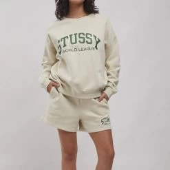STUSSY | Crew Neck Short Long Sleeves Plain Cotton Logo Dresses -Stussy Apparel org 300