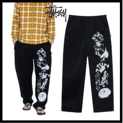 STUSSY | Street Style Oversized Logo Bottoms