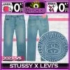 STUSSY | Unisex Street Style Collaboration Logo Jeans