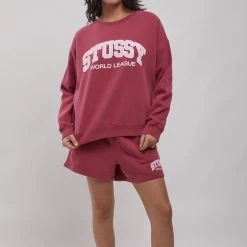STUSSY | Crew Neck Short Long Sleeves Plain Cotton Logo Dresses -Stussy Apparel org 303