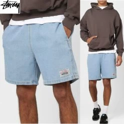 STUSSY | Denim Street Style Plain Cotton Shorts