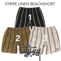 STUSSY | Stripes Unisex Linen Street Style Cotton Logo Skater Style -Stussy Apparel org 3269