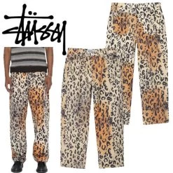 STUSSY | Printed Pants Leopard Patterns Unisex Street Style Cotton