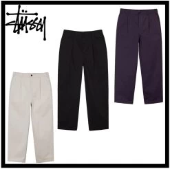 STUSSY | Unisex Street Style Logo Skater Style Chinos