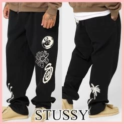 STUSSY | Unisex Street Style Cotton Logo Skater Style Bottoms