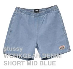 STUSSY | Unisex Denim Street Style Logo Skater Style Shorts