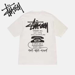 STUSSY | Crew Neck Unisex Street Style Plain Cotton Short Sleeves