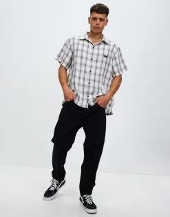 STUSSY | Gingham Street Style Short Sleeves Printed Shirt Logo -Stussy Apparel org 3595