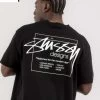 STUSSY | Crew Neck Plain Cotton Short Sleeves Skater Style