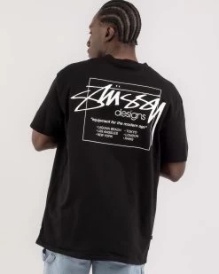 STUSSY | Crew Neck Plain Cotton Short Sleeves Skater Style -Stussy Apparel org 3910