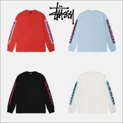 STUSSY | Street Style Long Sleeves Plain Cotton Long Sleeve T-shirt