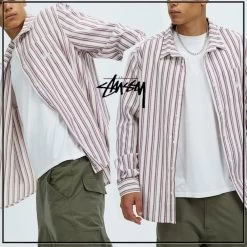 STUSSY | Button-down Tartan Street Style Long Sleeves Cotton Logo
