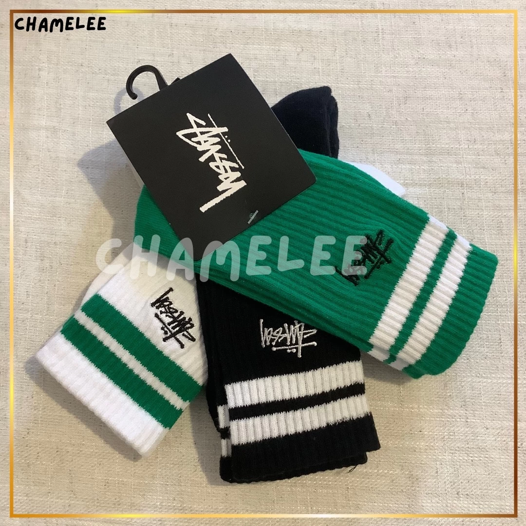 STUSSY | Stripes Nylon Plain Cotton Logo Undershirts & Socks 2 STUSSY | Stripes Nylon Plain Cotton Logo Undershirts & Socks - Image 2