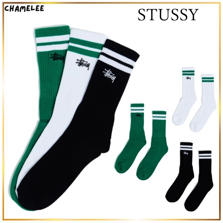 STUSSY | Stripes Nylon Plain Cotton Logo Undershirts & Socks 4 STUSSY | Stripes Nylon Plain Cotton Logo Undershirts & Socks - Image 4