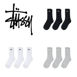 STUSSY | Unisex Street Style Logo Skater Style Undershirts & Socks