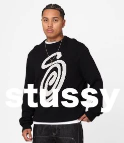 STUSSY | Street Style Long Sleeves Logo Skater Style Sweaters