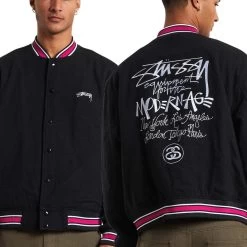 STUSSY | Unisex Street Style Plain Cotton Logo Skater Style Jackets