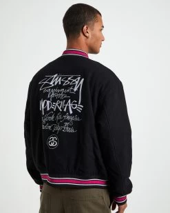 STUSSY | Unisex Street Style Plain Cotton Logo Skater Style Jackets -Stussy Apparel org 854