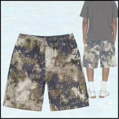 STUSSY | Camouflage Unisex Cotton Logo Shorts