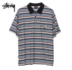 STUSSY | Stripes Street Style Logo Skater Style Polos