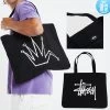 STUSSY | Unisex Street Style A4 Logo Skater Style Totes