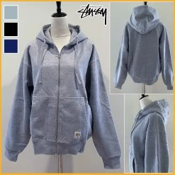 STUSSY | Unisex Sweat Street Style Long Sleeves Plain Cotton Logo